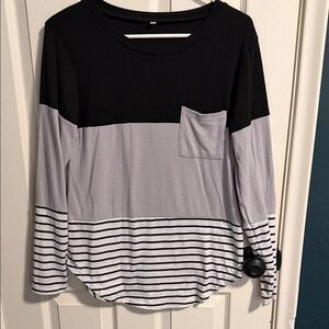 🌵Color Block Long Sleeve Top